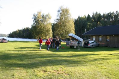 Ballongen packas ur släpet