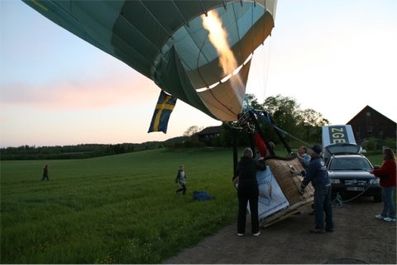 Ballongen är på väg upp.