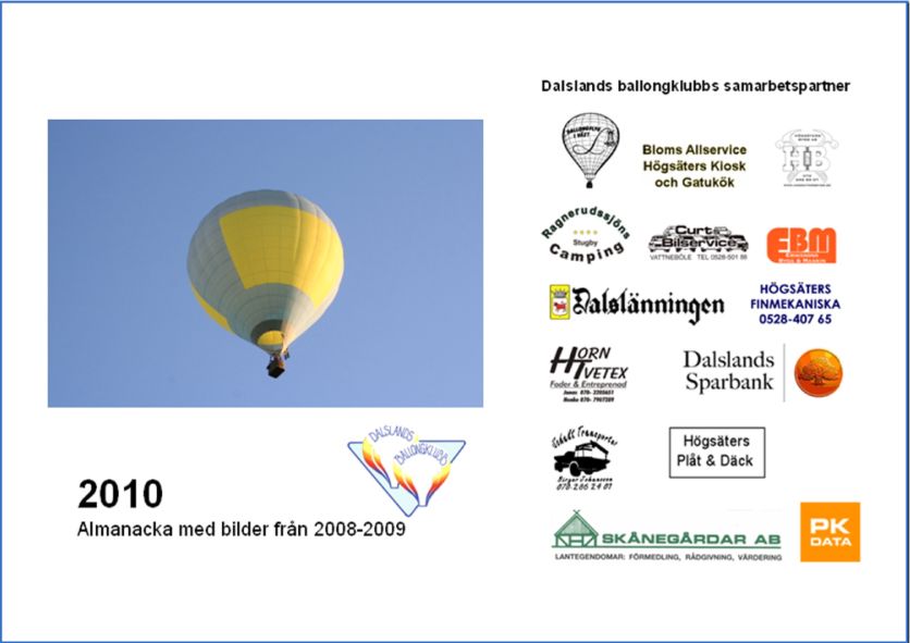 Framsidan av årets kalender