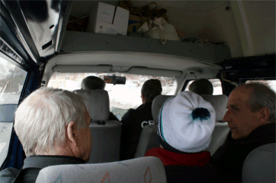 Bilen på väg till start