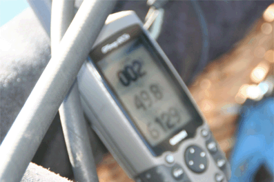 GPS:en visar fart och höjd