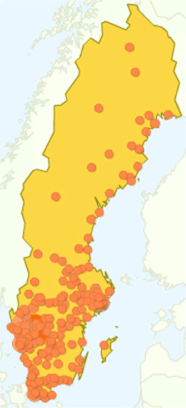 Karta över besök