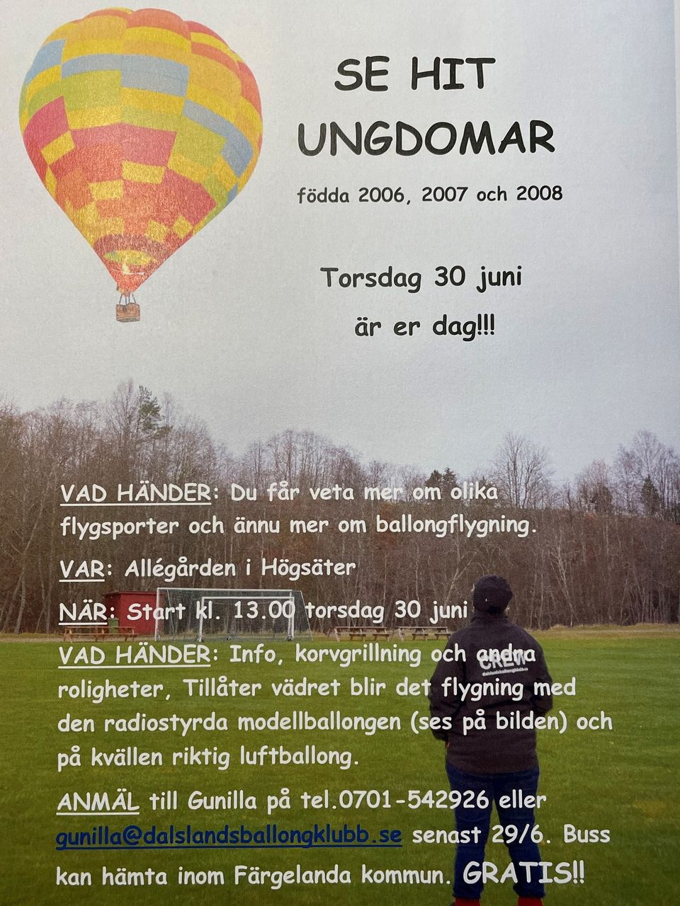 Inbjudan för ungdomar